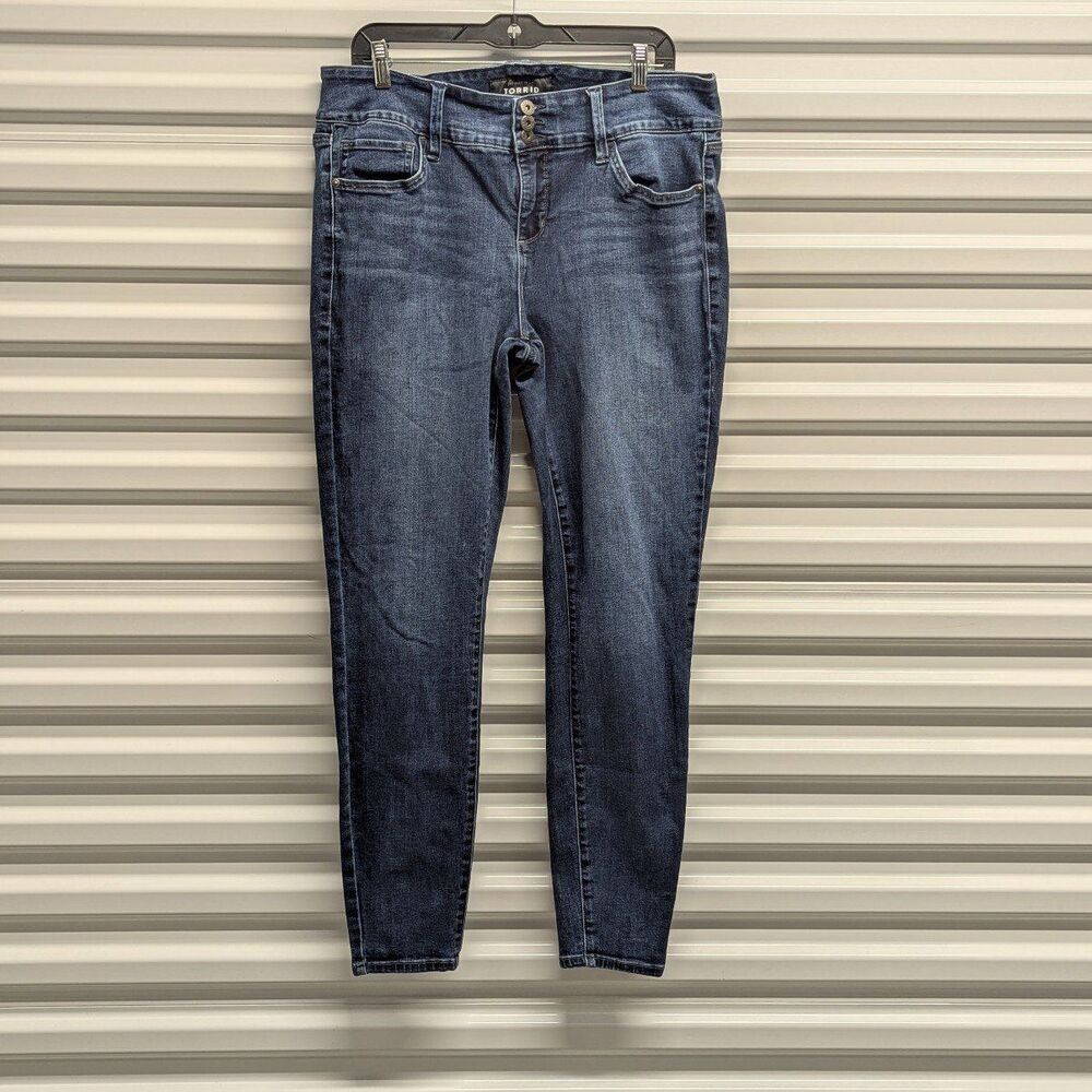 Y2K Torrid Premium Plus Size Denim Dark Wash‎ Skinny Jeans 18T Tall Stretch